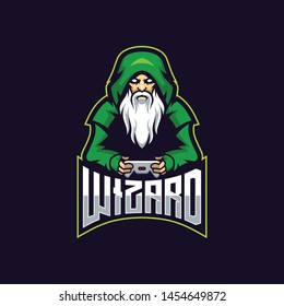 Wizard gaming E Sport logo. Witch gaming vector 