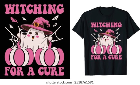 Wizard Ghosts Sweatshirt, Breast Cancer Awareness Halloween T-Shirt, Support Breast Cancer Support Tee, Retro Breast Cancer Png, Breast Cancer Awareness Png, Halloween Pink Ghost png