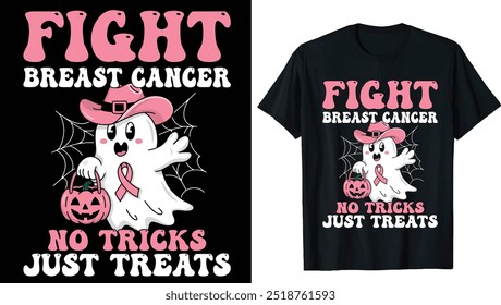 Camiseta Magnética Fantasmas, Conscientização Sobre O Câncer De Mama T-Shirt Halloween, Apoio Tee De Apoio Ao Câncer De Mama, Png De Câncer De Mama Retro, Png De Conscientização Sobre O Câncer De Mama, Png Fantasma Rosa De Halloween