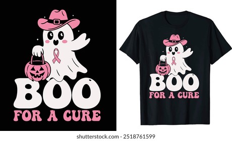 Camiseta Magnética Fantasmas, Conscientização Sobre O Câncer De Mama T-Shirt Halloween, Apoio Tee De Apoio Ao Câncer De Mama, Png De Câncer De Mama Retro, Png De Conscientização Sobre O Câncer De Mama, Png Fantasma Rosa De Halloween