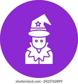 Wizard Glyph Circle Style Icon