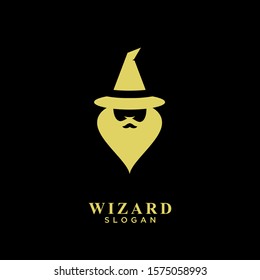 wizard gold logo icon design vector illustration