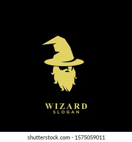 wizard gold logo icon design vector illustration