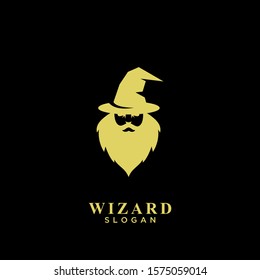 wizard gold logo icon design vector illustration