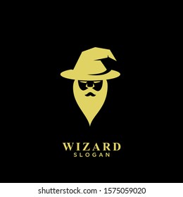 wizard gold logo icon design vector illustration