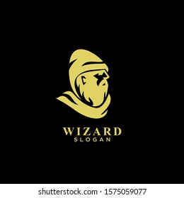 wizard gold logo icon design vector illustration