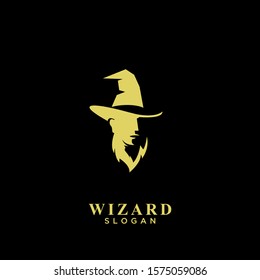 wizard gold logo icon design vector illustration
