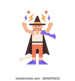 Wizard Halloween doing Magic Illustration
