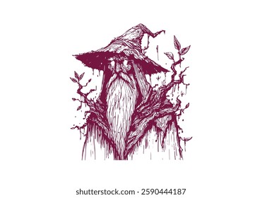 Wizard hand drawn sketch vector illustration