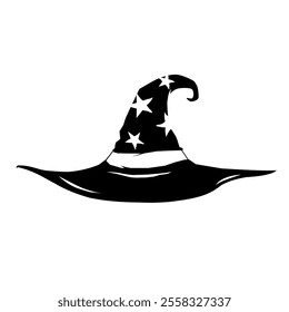 Wizard Hat Cap Black Silhouette Illustration Icon