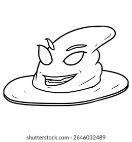 wizard hat character illustration hand drawn outline vector