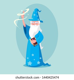 wizard with hat of fairytale avatar character