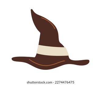 Wizard hat flat icon Traditional cone hat. Vector illustration