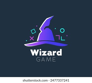 Wizard Hat Game Buttons icon logo illustration	