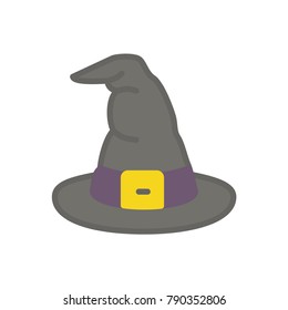 Wizard hat halloween flat icon