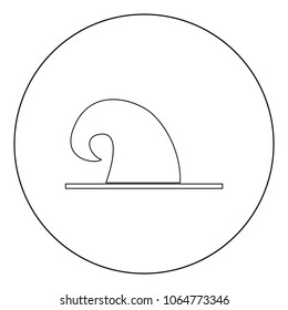 Wizard hat icon black color in circle vector illustration