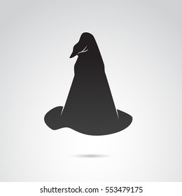 Wizard hat icon isolated on white background. Vector art.
