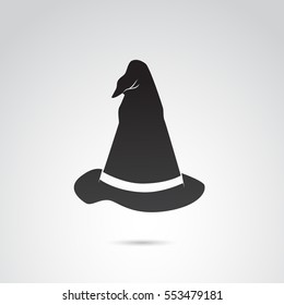 Wizard hat icon isolated on white background. Vector art.
