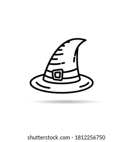 wizard hat icon line vector illustration