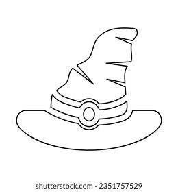Wizard Hat Icon In Outline Style
