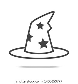 Wizard hat icon outline vector isolated