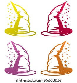 Wizard Hat Icon Vector Illustration. Magic Hat Vector Template Isolated On A White Background