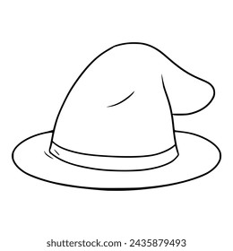 wizard hat illustration outline vector	
