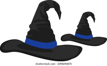 Wizard hat, illustration, vector on a white background.