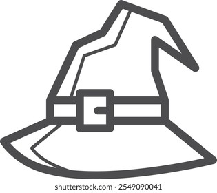 Wizard hat line icon. Ancient witch cap