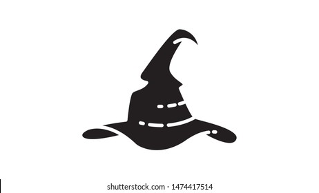 wizard hat logo icon flat design vector sillhouette