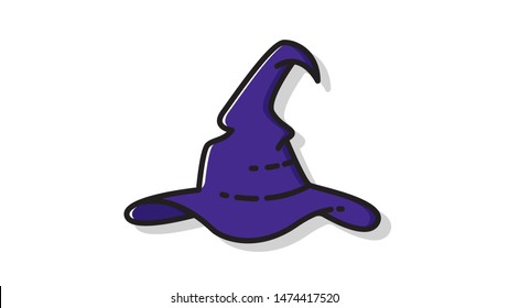 wizard hat logo icon flat design vector illustration