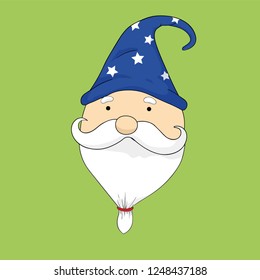 Wizard with hat and long white beard adorable vector design. editable
