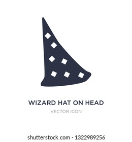 wizard hat on head icon on white background. Simple element illustration from Party concept. wizard hat on head sign icon symbol design.