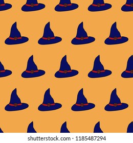 Wizard hat pattern, seamless background can use for design, Wizard hat wallpaper, Halloween concept, vector.
