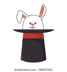 Wizard hat with rabbit isolated icon