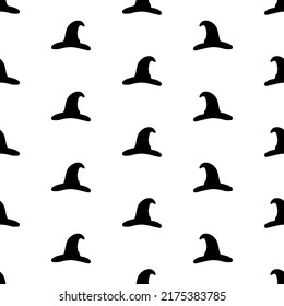 wizard hat seamless pattern on white background. vector illustration.