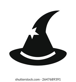 Wizard Hat Silhouette Frame with Magic Border