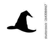 Wizard hat silhouette vector flat illustration design.