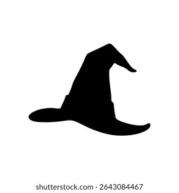 Wizard hat silhouette vector flat illustration design.