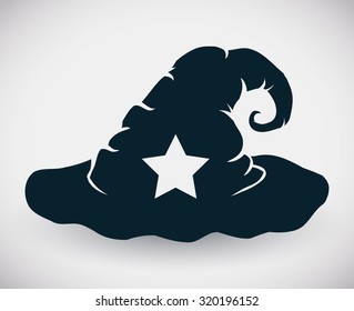 Wizard Hat Silhouette, Vector Illustration