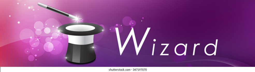 Wizard hat with stick and glittering stars