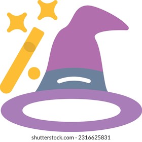Wizard Hat Vector Icon Flat Style
