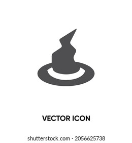 Wizard hat vector icon. Modern, simple flat vector illustration for website or mobile app.Witch hat symbol, logo illustration. Pixel perfect vector graphics