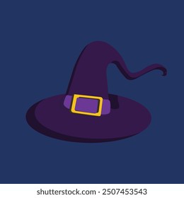 Wizard hats. Halloween spooky decorated witch hats vector