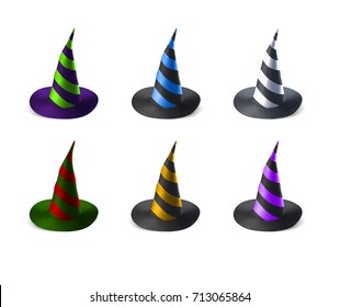 Wizard hats isolated on white background. Halloween vector illustration