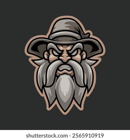 Wizard Head Esport Mascot Vector Illustration is perfect for your brand business