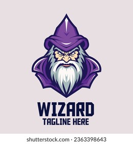 Wizard Head Mascot Logo: An Emblem of an Old Mage in Sports and Esports