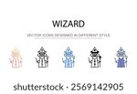 Wizard icon design with white background stock illustration