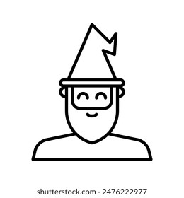 wizard icon from fairy tail icon set with simple outline style