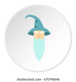 Wizard icon in flat circle isolated vector illustration for web